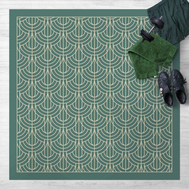 

Alfombras vinílicas - Art Deco Drape Pattern With Frame - Cuadrado 1:1 Dimensión LxA: 40cm x 40cm