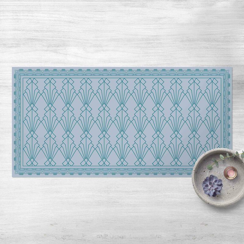 

Alfombras vinílicas - Art Deco Fan Pattern With Border - Apaisado 1:2 Dimensión LxA: 90cm x 180cm