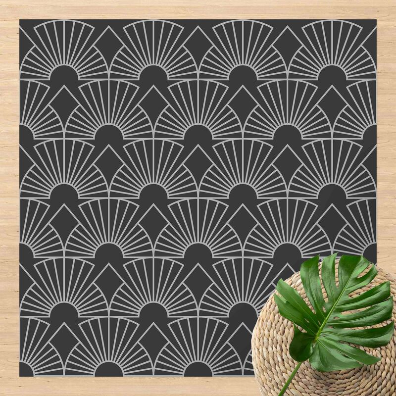 

Bilderwelten - Alfombras vinílicas - Art Deco Radial Arches Line Pattern - Cuadrado 1:1 Dimensión LxA: 120cm x 120cm