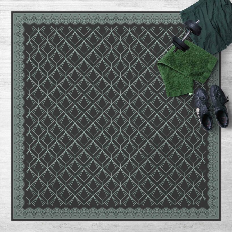 

Alfombras vinílicas - Art Deco Rhombic Pattern With Border - Cuadrado 1:1 Dimensión LxA: 40cm x 40cm