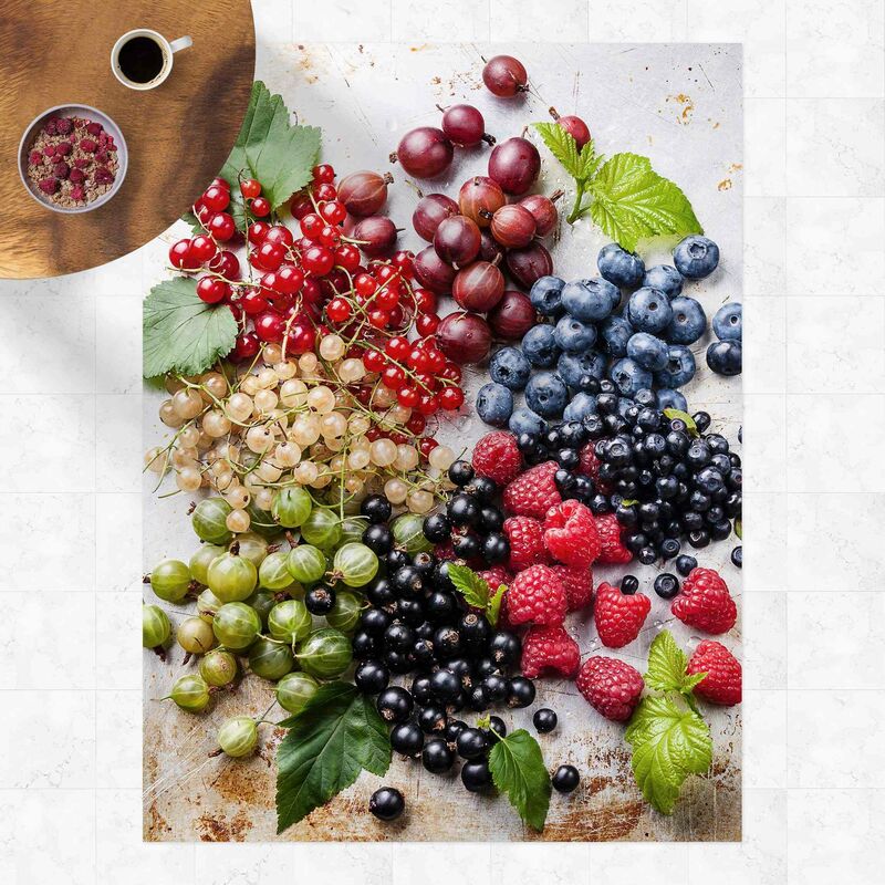 

Alfombras vinílicas - Berry Mix On Metal - Alto 4:3 Dimensión LxA: 100cm x 75cm