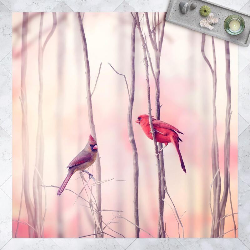 

Alfombras vinílicas - Birds on Branches - Cuadrado 1:1 Dimensión LxA: 60cm x 60cm