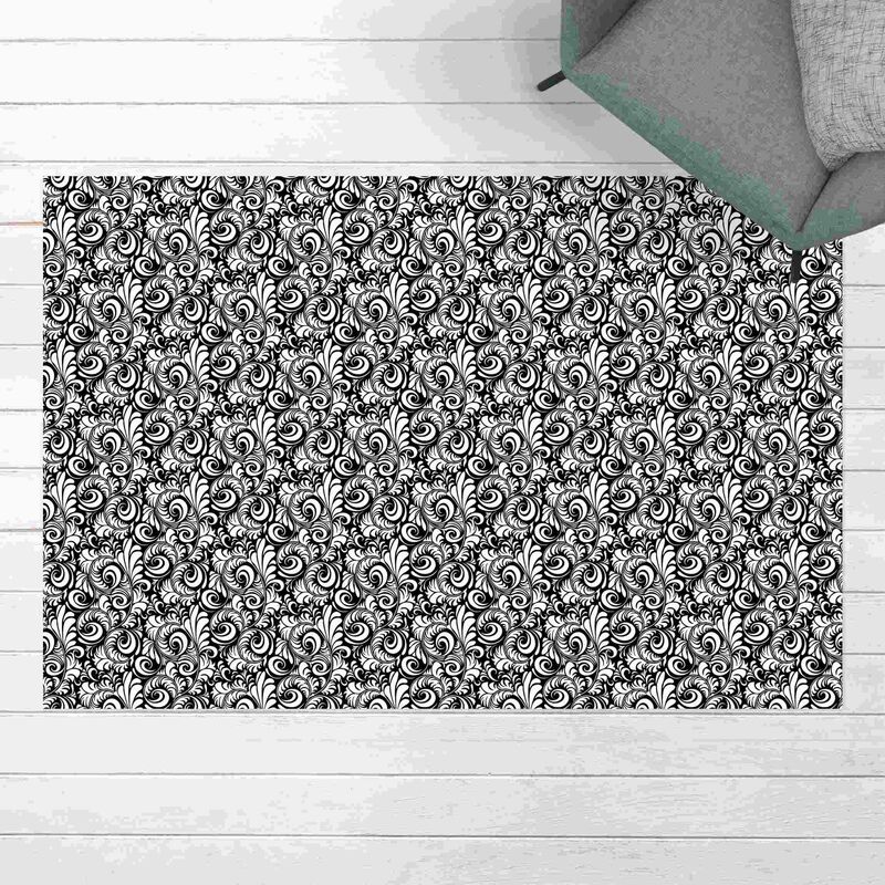 

Alfombras vinílicas - Black and White Leaves Pattern - Apaisado 2:3 Dimensión LxA: 60cm x 90cm