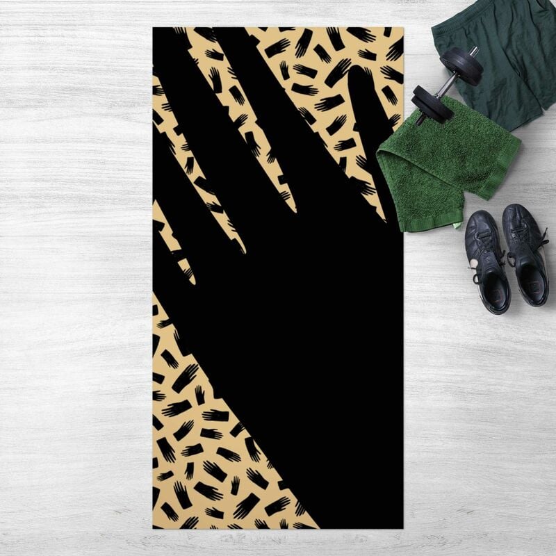 

Alfombras vinílicas - Black Ink Hand Pattern With Giant Hand - Alto 2:1 Dimensión LxA: 140cm x 70cm