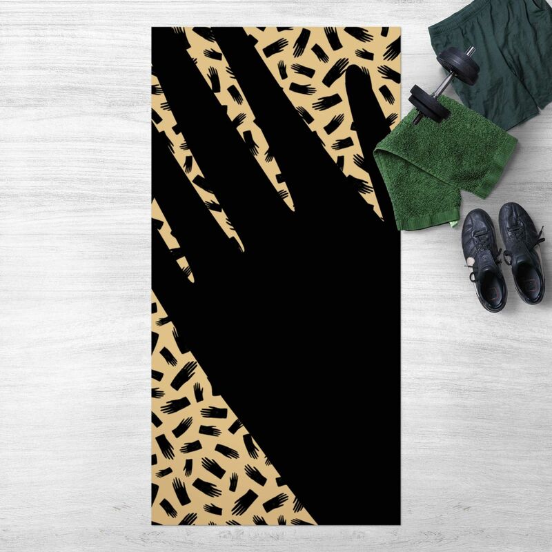

Alfombras vinílicas - Black Ink Hand Pattern With Giant Hand - Alto 2:1 Dimensión LxA: 220cm x 110cm