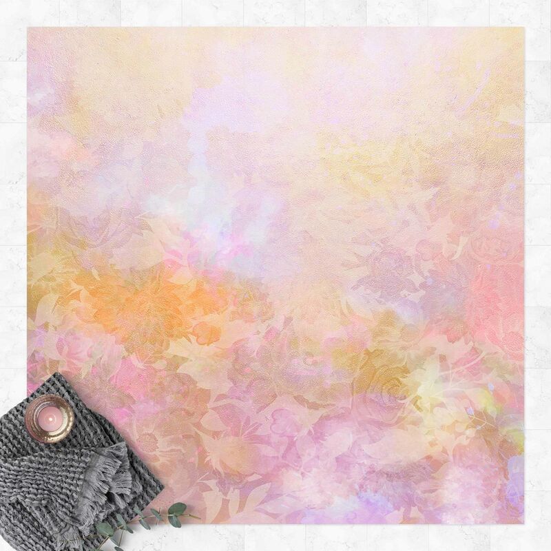 

Bilderwelten - Alfombras vinílicas - Bright Floral Dream In Pastel - Cuadrado 1:1 Dimensión LxA: 120cm x 120cm