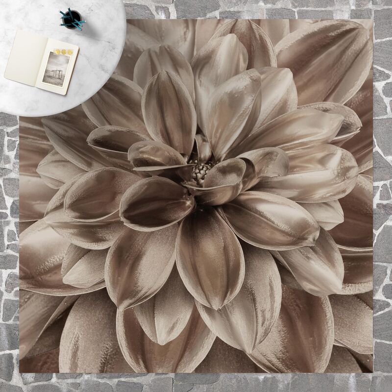 

Bilderwelten - Alfombras vinílicas - Bronze Dahlias Dream - Cuadrado 1:1 Dimensión LxA: 120cm x 120cm