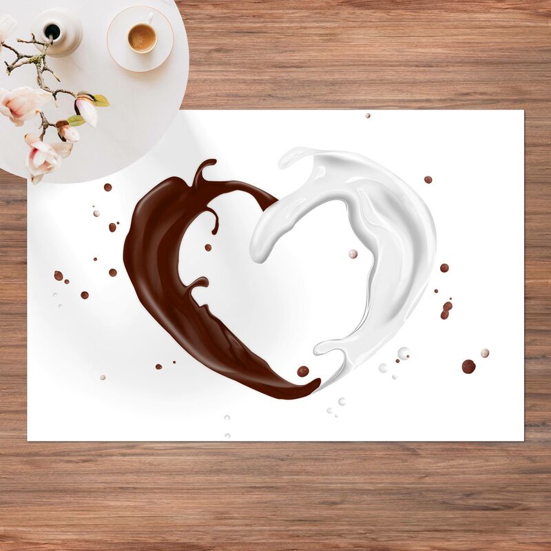 

Alfombras vinílicas - Chocolate Milk Heart - Apaisado 2:3 Dimensión LxA: 40cm x 60cm