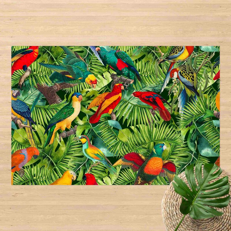 

Alfombras vinílicas - Colourful Collage - Parrots In The Jungle - Apaisado 2:3 Dimensión LxA: 100cm x 150cm