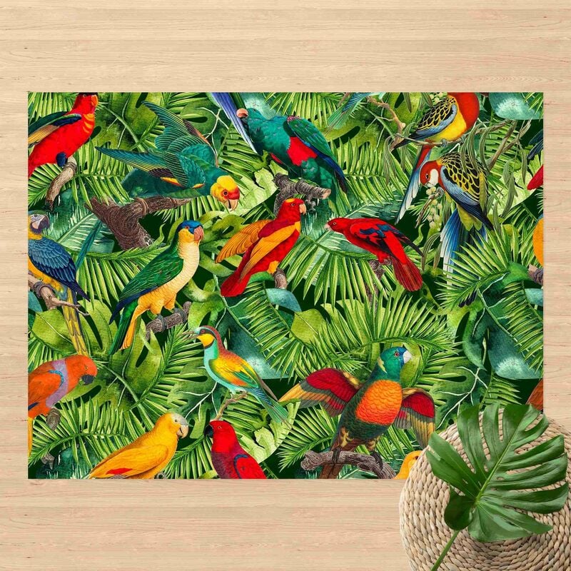 

Alfombras vinílicas - Colourful Collage - Parrots In The Jungle - Apaisado 3:4 Dimensión LxA: 105cm x 140cm