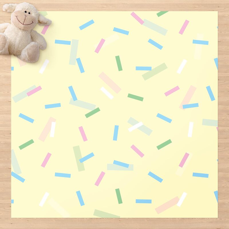 

Alfombras vinílicas - Colourful Confetti Of Pastel Stripes - Cuadrado 1:1 Dimensión LxA: 60cm x 60cm