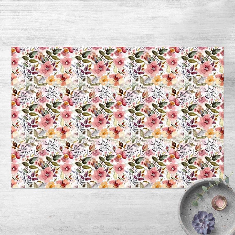 

Alfombras vinílicas - Colourful Flower Mix With Watercolour - Apaisado 2:3 Dimensión LxA: 140cm x 210cm