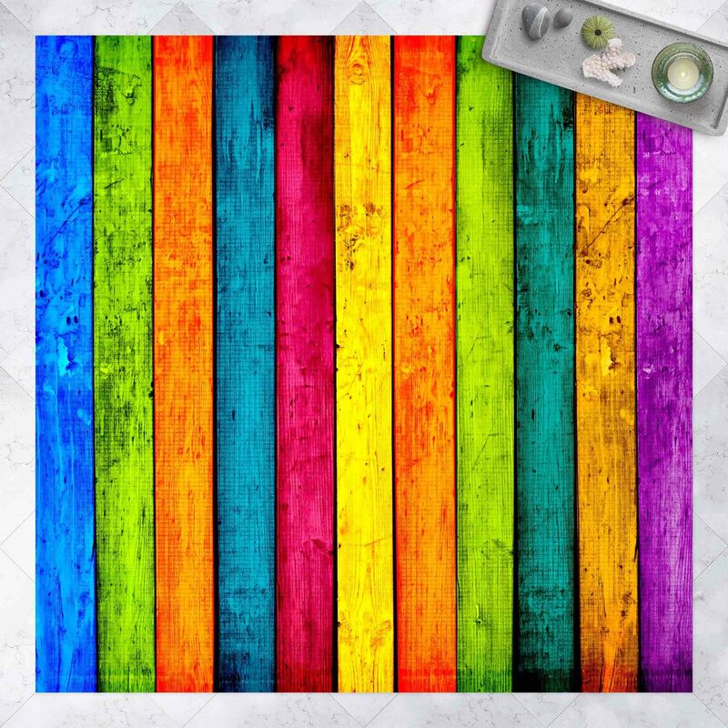

Bilderwelten - Alfombras vinílicas - Colourful Palisade - Cuadrado 1:1 Dimensión LxA: 120cm x 120cm