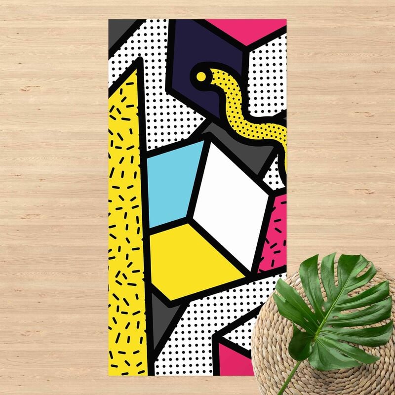 

Bilderwelten - Alfombras vinílicas - Composition Neo Memphis Dots And Stripes - Alto 2:1 Dimensión LxA: 200cm x 100cm