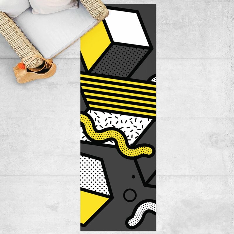 

Bilderwelten - Alfombras vinílicas - Composition Neo Memphis Yellow And Grey - Panorámico Dimensión LxA: 210cm x 70cm