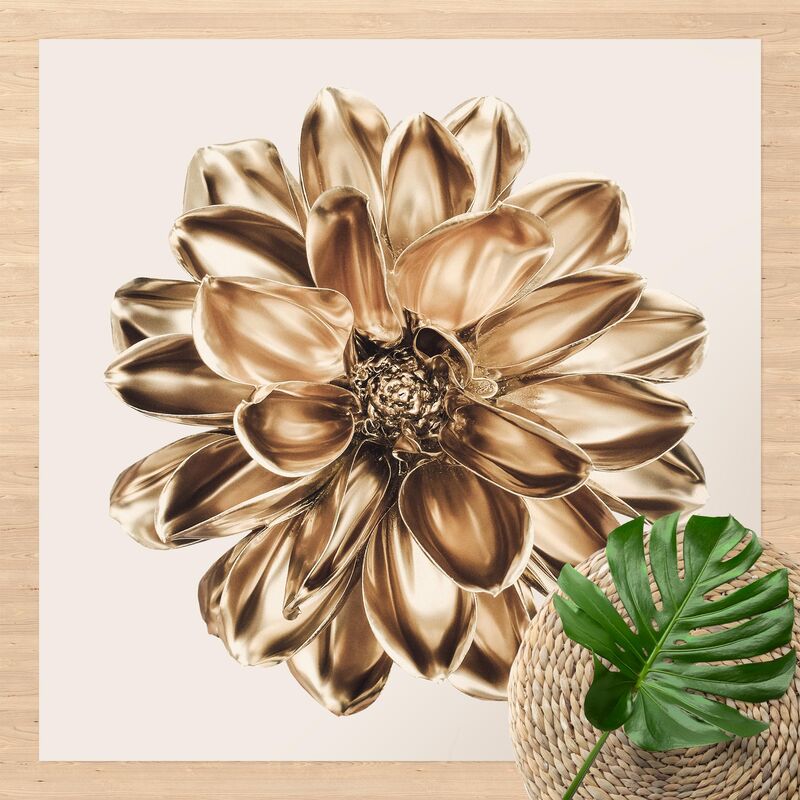 

Alfombras vinílicas - Dahlia Flower Gold Metallic - Cuadrado 1:1 Dimensión LxA: 40cm x 40cm