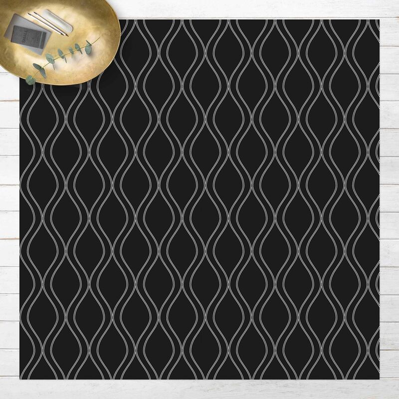 

Alfombras vinílicas - Dark Retro Pattern With Grey Waves - Cuadrado 1:1 Dimensión LxA: 80cm x 80cm