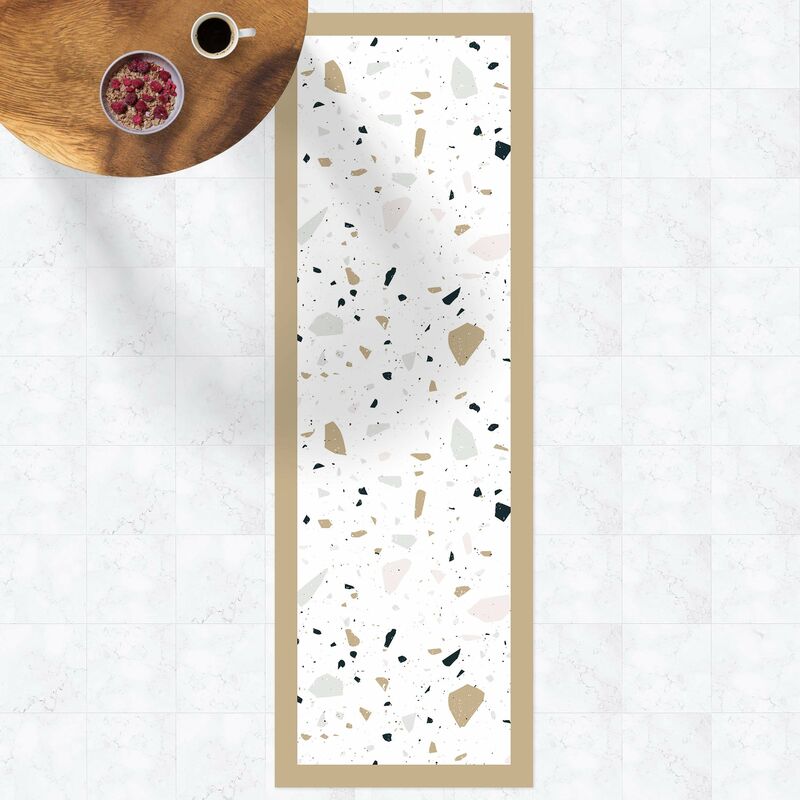 

Bilderwelten - Alfombras vinílicas - Detailed Terrazzo Pattern Sanremo With Frame - Panorámico Dimensión LxA: 210cm x 70cm