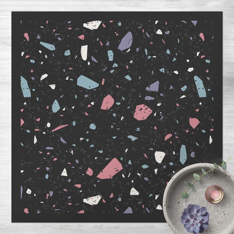 

Bilderwelten - Alfombras vinílicas - Detailed Terrazzo Pattern Taranto With Frame - Cuadrado 1:1 Dimensión LxA: 140cm x 140cm