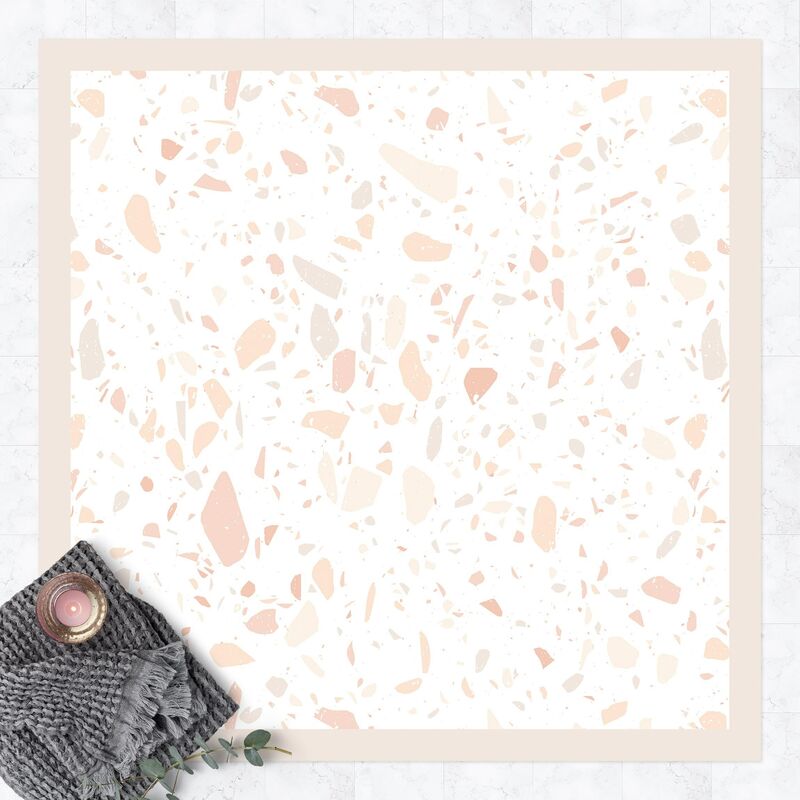 

Bilderwelten - Alfombras vinílicas - Detailed Terrazzo Pattern Venice With Frame - Cuadrado 1:1 Dimensión LxA: 120cm x 120cm