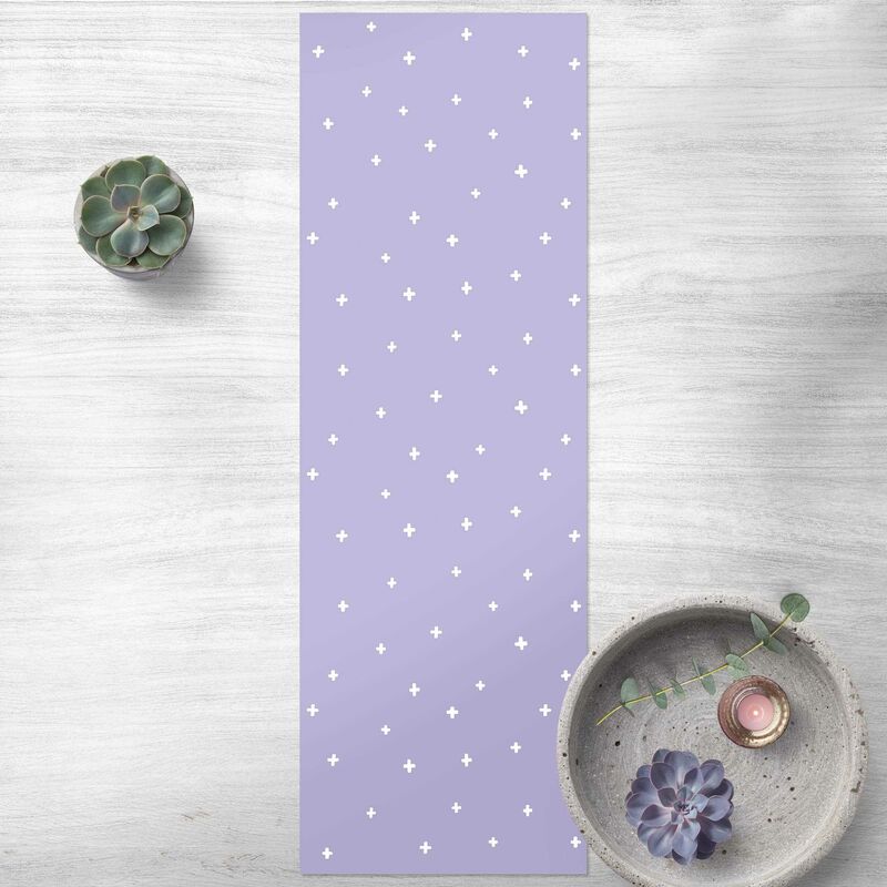 

Bilderwelten - Alfombras vinílicas - Drawn White Crosses On Lilac - Panorámico Dimensión LxA: 210cm x 70cm