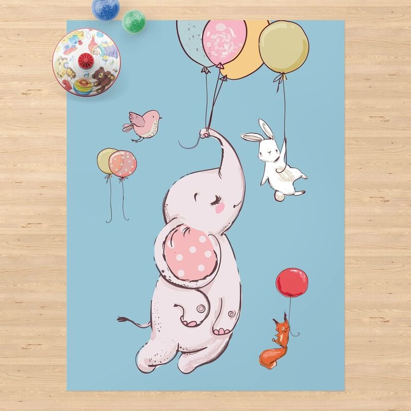 

Alfombras vinílicas - Elephant, Rabbit And Squirrel Flying - Alto 4:3 Dimensión LxA: 100cm x 75cm