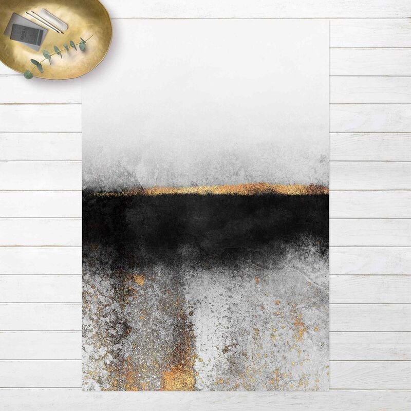 

Alfombras vinílicas - Elisabeth Fredriksson - Abstract Golden Horizon Black And White - Alto 3:2 Dimensión LxA: 180cm x 120cm