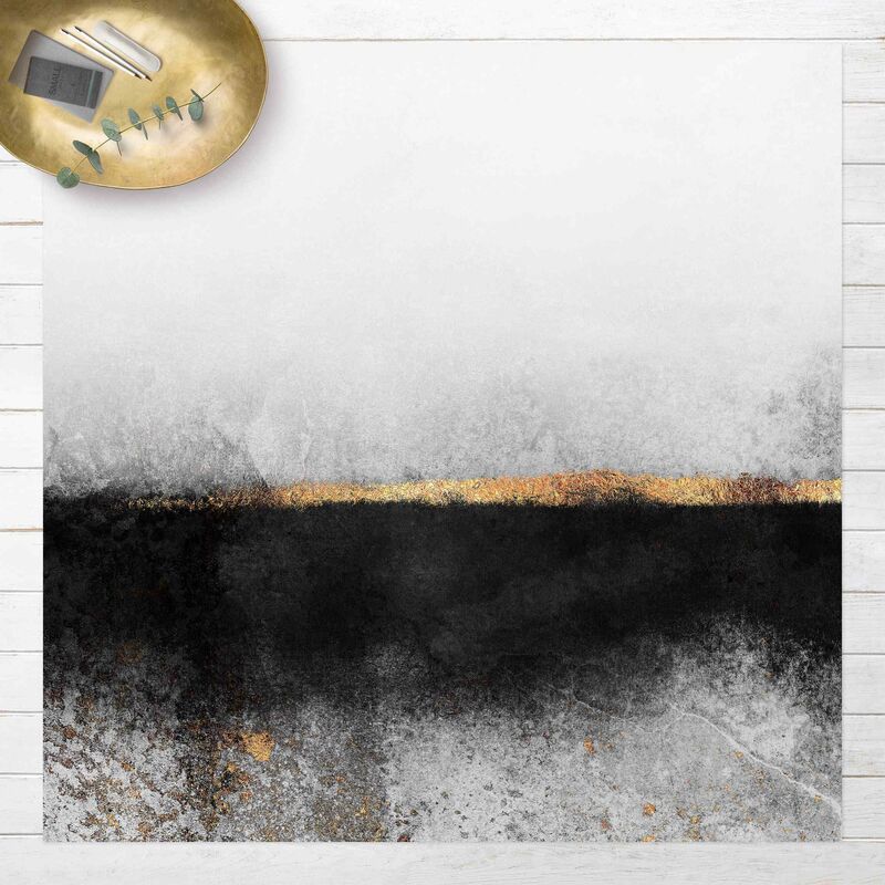 

Alfombras vinílicas - Elisabeth Fredriksson - Abstract Golden Horizon Black And White - Cuadrado 1:1 Dimensión LxA: 80cm x 80cm