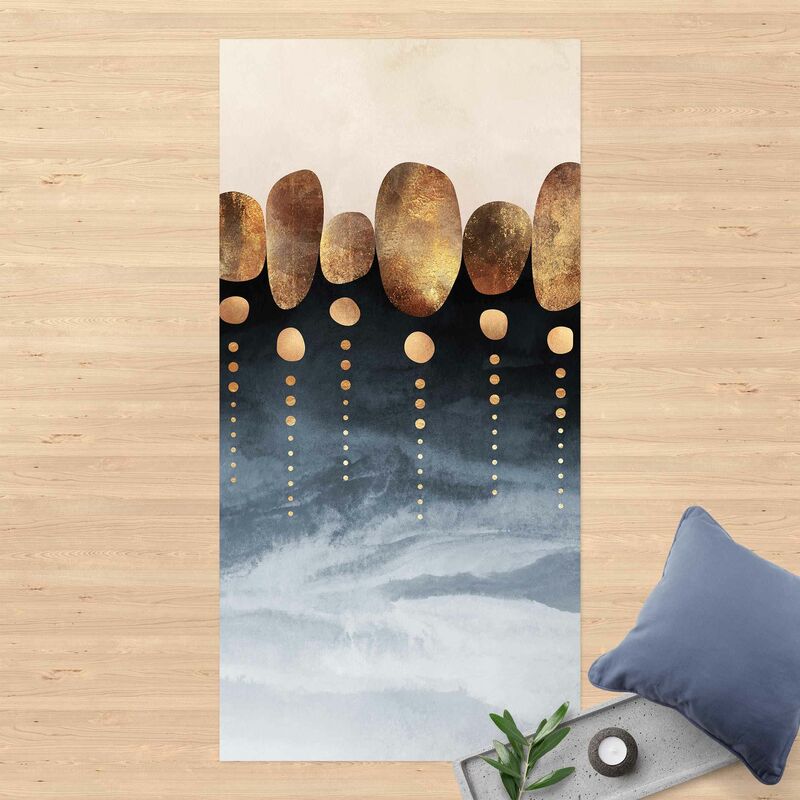 

Bilderwelten - Alfombras vinílicas - Elisabeth Fredriksson - Abstract Golden Stones - Alto 2:1 Dimensión LxA: 220cm x 110cm