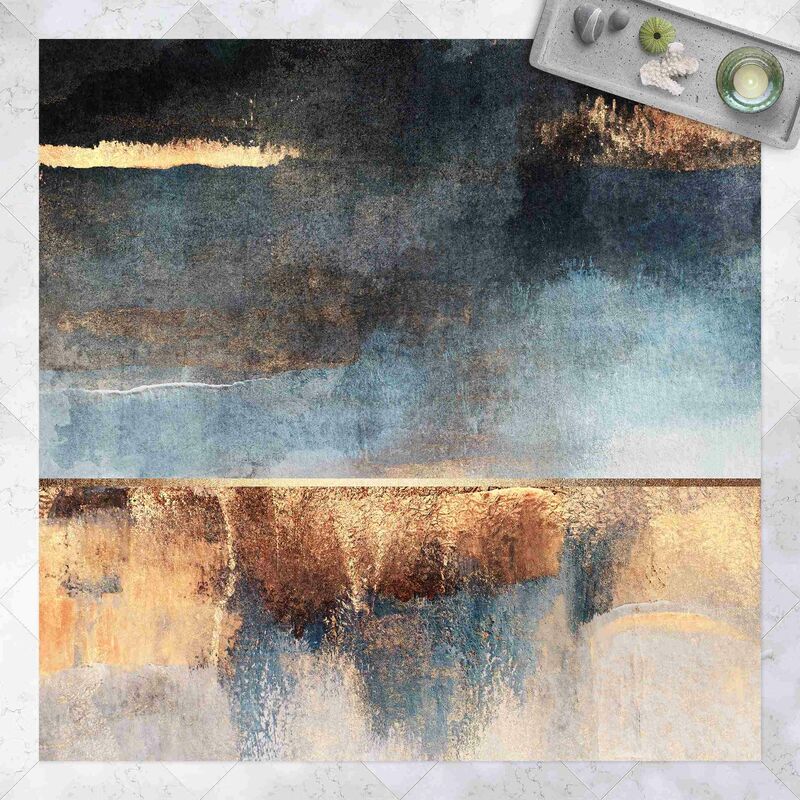 

Alfombras vinílicas - Elisabeth Fredriksson - Abstract Lakeshore In Gold - Cuadrado 1:1 Dimensión LxA: 60cm x 60cm