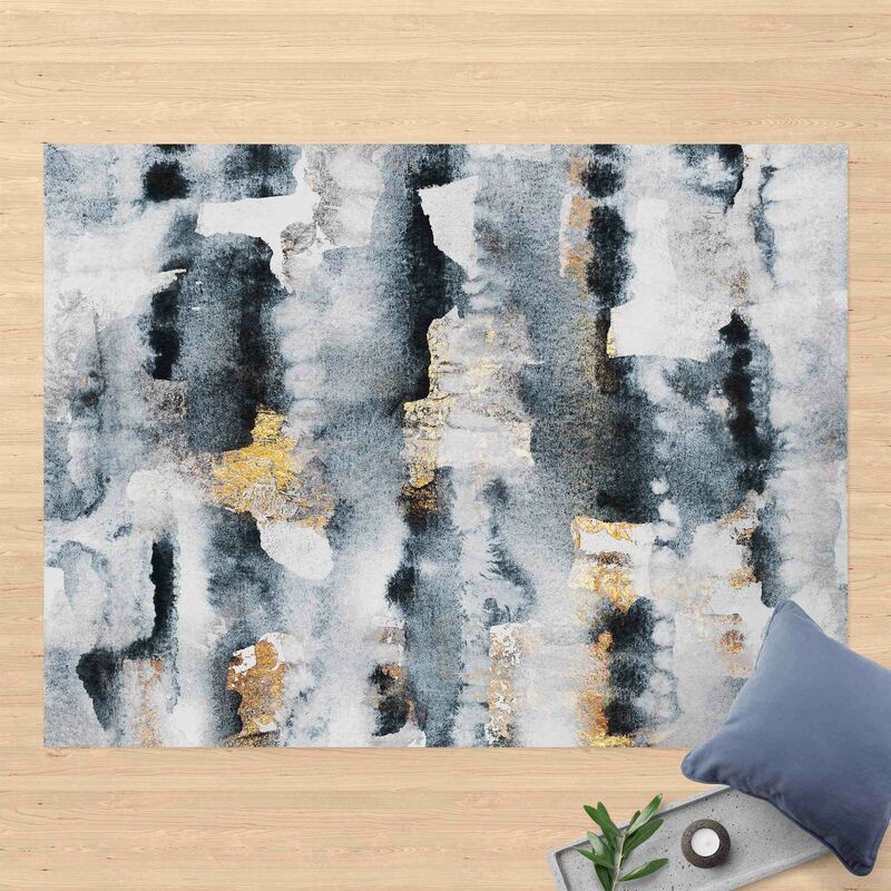

Alfombras vinílicas - Elisabeth Fredriksson - Abstract Watercolour With Gold - Apaisado 3:4 Dimensión LxA: 135cm x 180cm