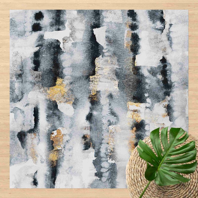 

Bilderwelten - Alfombras vinílicas - Elisabeth Fredriksson - Abstract Watercolour With Gold - Cuadrado 1:1 Dimensión LxA: 140cm x 140cm