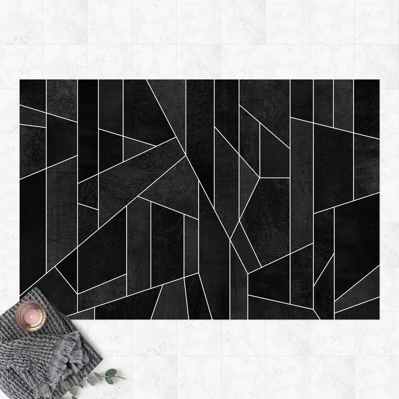 

Alfombras vinílicas - Elisabeth Fredriksson - Black And White Geometric Watercolour - Apaisado 2:3 Dimensión LxA: 120cm x 180cm