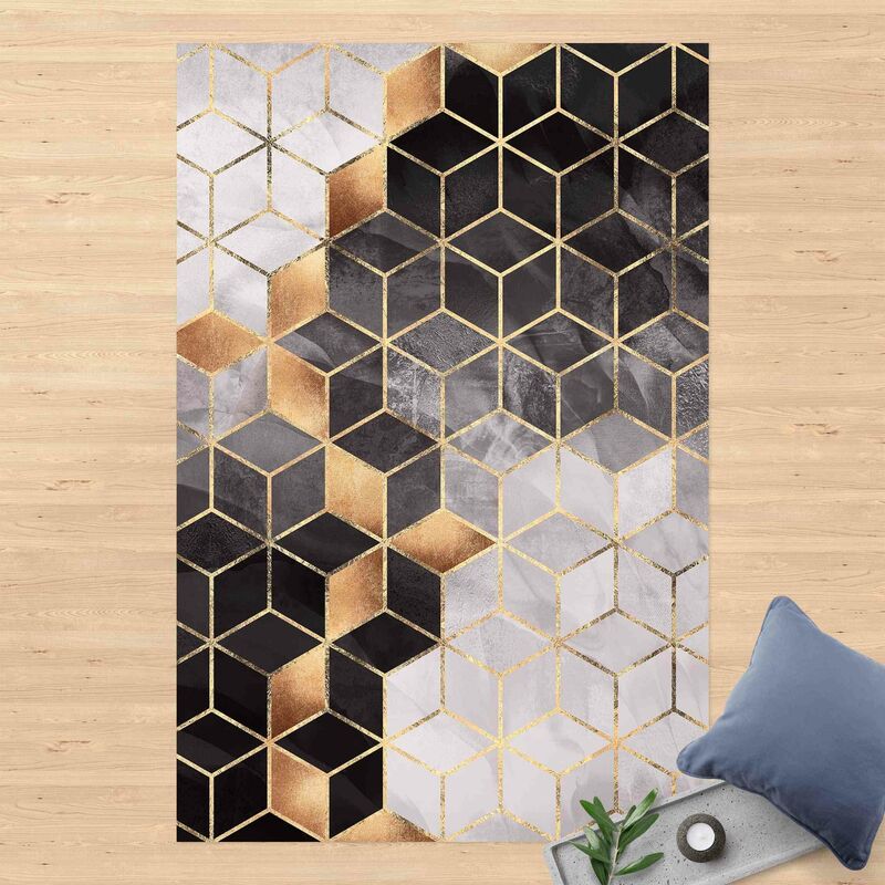 

Alfombras vinílicas - Elisabeth Fredriksson - Black And White Golden Geometry - Alto 3:2 Dimensión LxA: 180cm x 120cm