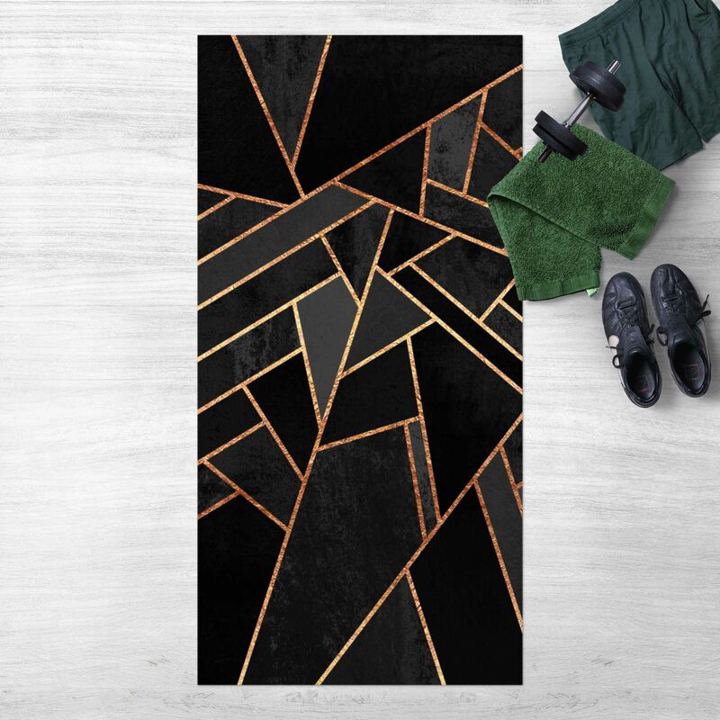 

Bilderwelten - Alfombras vinílicas - Elisabeth Fredriksson - Black Triangles Gold - Alto 2:1 Dimensión LxA: 200cm x 100cm