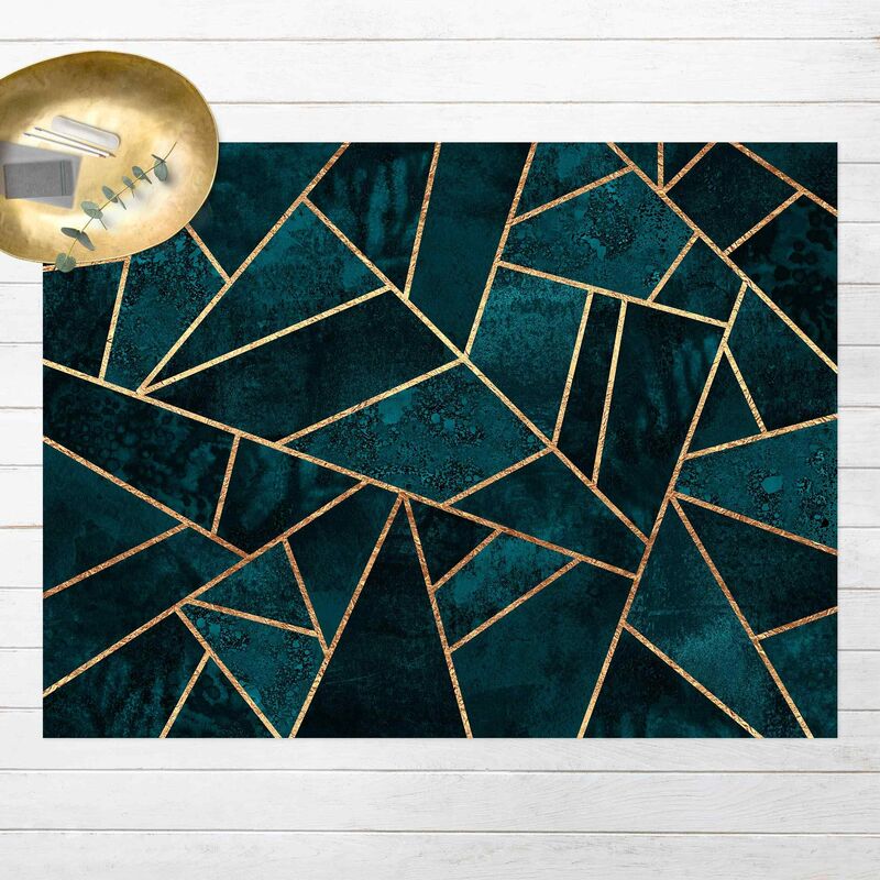 

Alfombras vinílicas - Elisabeth Fredriksson - Dark Turquoise With Gold - Apaisado 3:4 Dimensión LxA: 90cm x 120cm