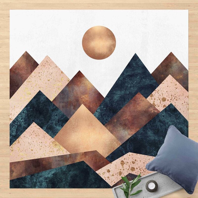 

Alfombras vinílicas - Elisabeth Fredriksson - Geometric Mountains Bronze - Cuadrado 1:1 Dimensión LxA: 60cm x 60cm
