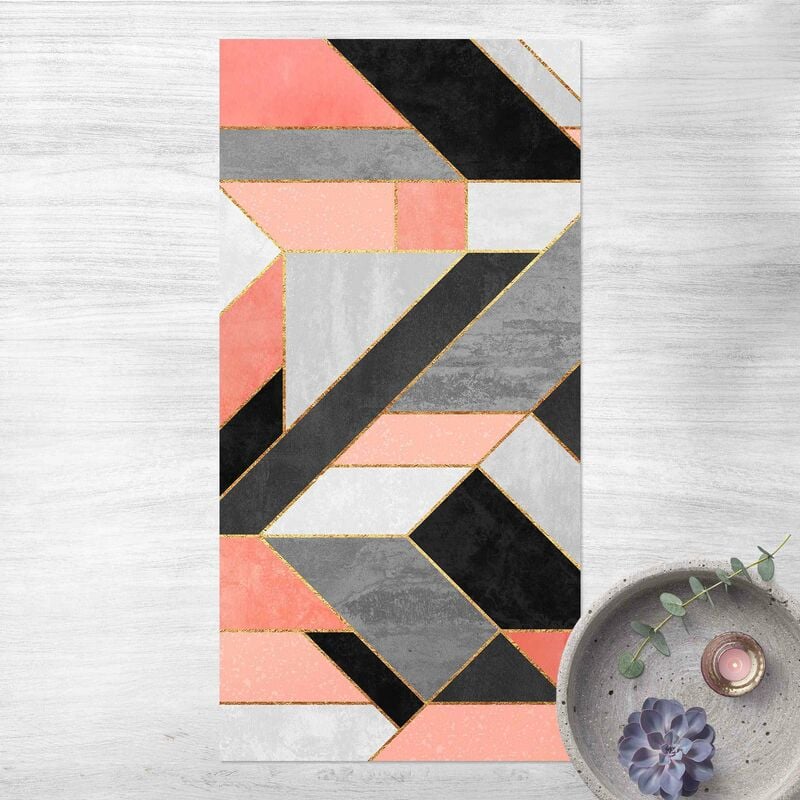 

Alfombras vinílicas - Elisabeth Fredriksson - Geometry Pink And Gold - Alto 2:1 Dimensión LxA: 100cm x 50cm