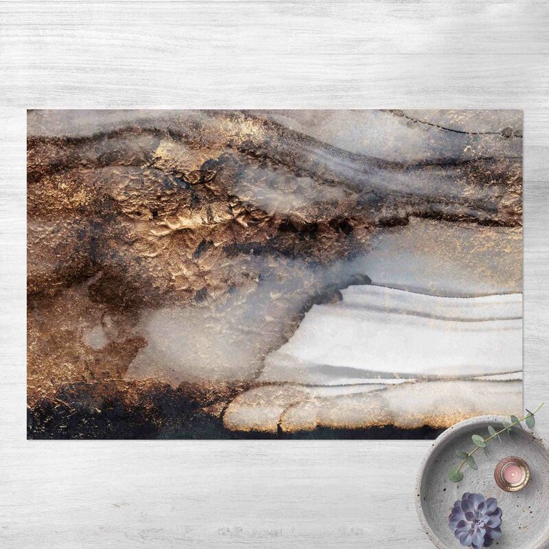 

Bilderwelten - Alfombras vinílicas - Elisabeth Fredriksson - Golden Marble Painted - Apaisado 2:3 Dimensión LxA: 140cm x 210cm