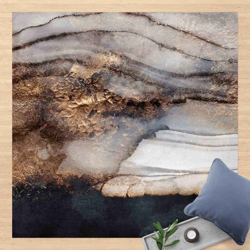 

Alfombras vinílicas - Elisabeth Fredriksson - Golden Marble Painted - Cuadrado 1:1 Dimensión LxA: 80cm x 80cm