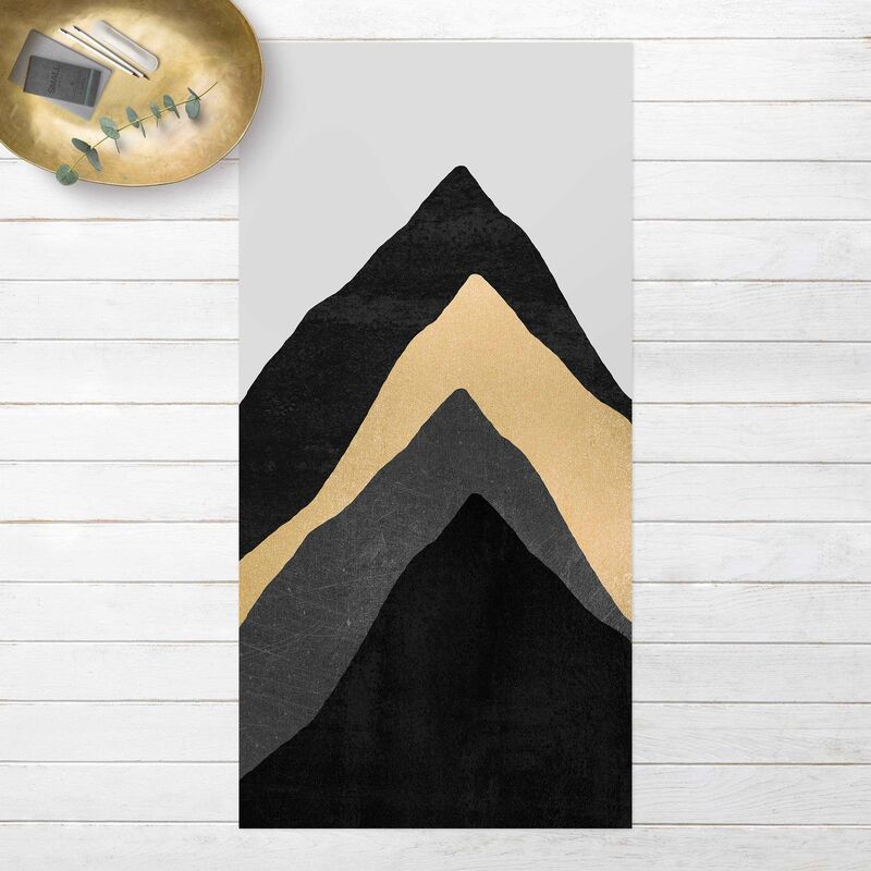 

Alfombras vinílicas - Elisabeth Fredriksson - Golden Mountain Black White - Alto 2:1 Dimensión LxA: 100cm x 50cm