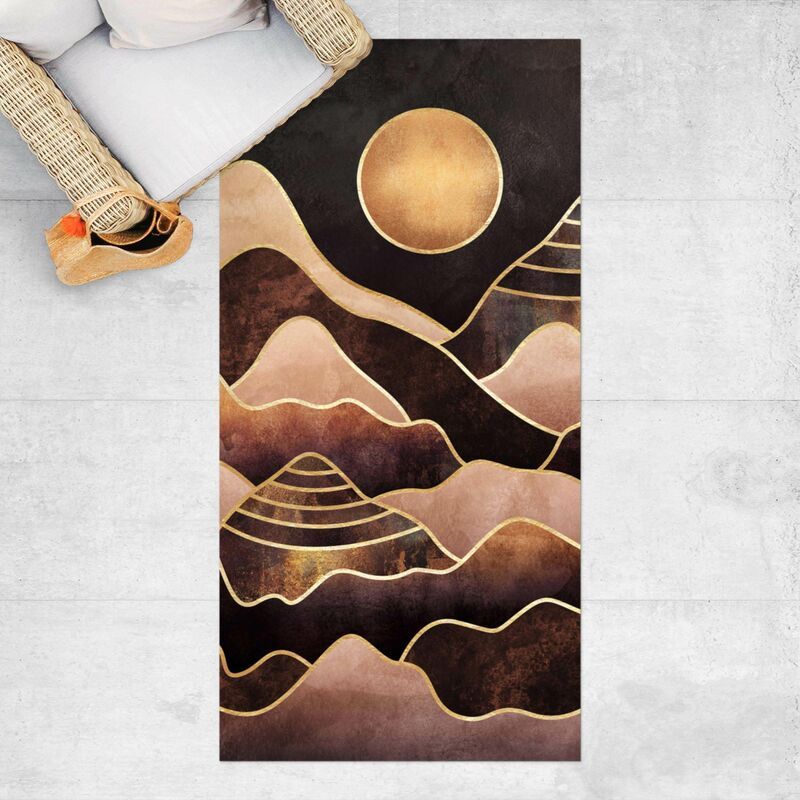 

Bilderwelten - Alfombras vinílicas - Elisabeth Fredriksson - Golden Sun Abstract Mountains - Alto 2:1 Dimensión LxA: 260cm x 130cm