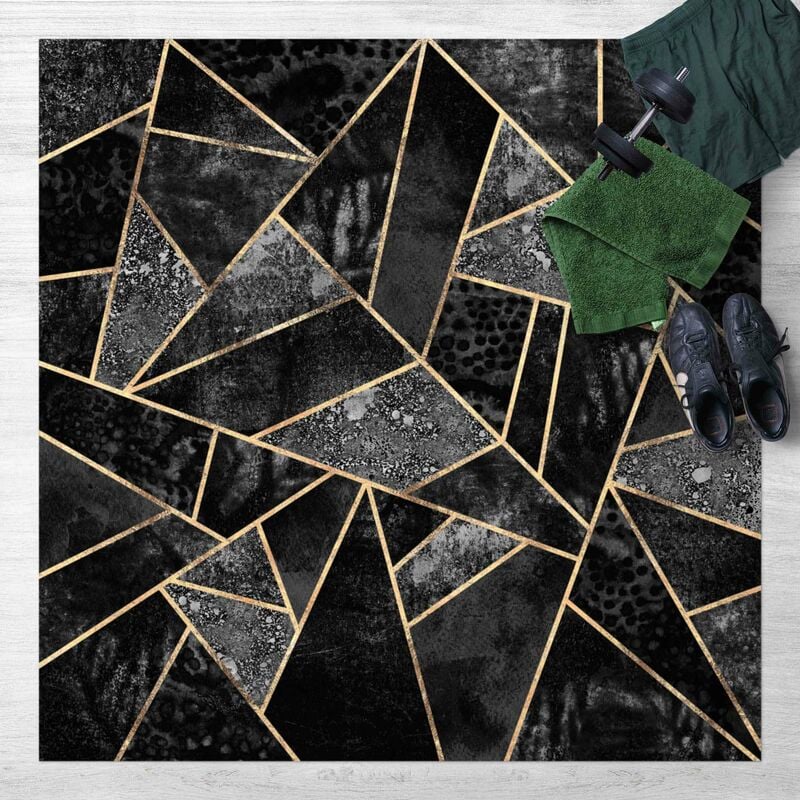 

Bilderwelten - Alfombras vinílicas - Elisabeth Fredriksson - Gray Triangles Gold - Cuadrado 1:1 Dimensión LxA: 100cm x 100cm