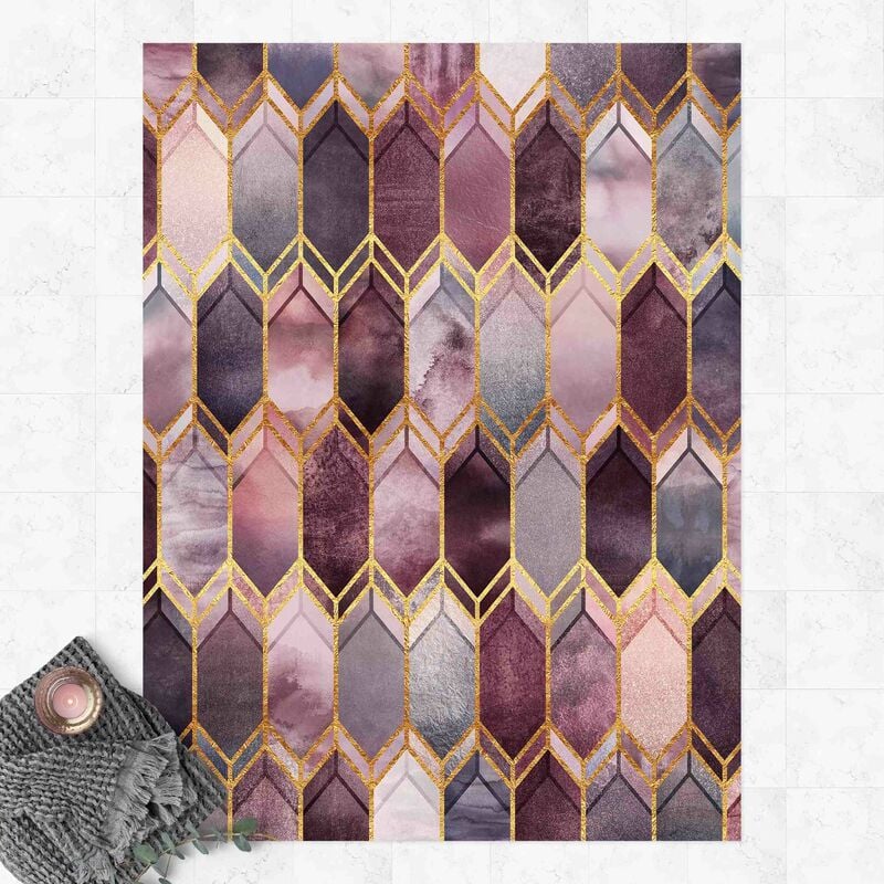 

Alfombras vinílicas - Elisabeth Fredriksson - Stained Glass Geometric Rose Gold - Alto 4:3 Dimensión LxA: 80cm x 60cm