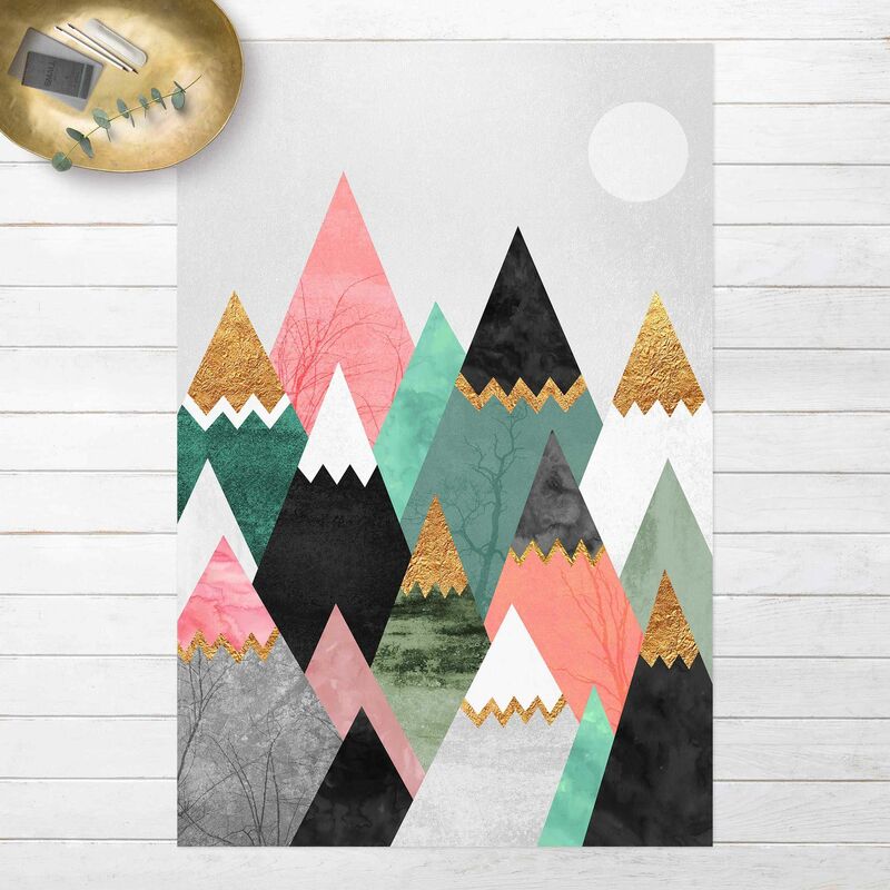 

Alfombras vinílicas - Elisabeth Fredriksson - Triangular Mountains With Gold Tips - Alto 3:2 Dimensión LxA: 150cm x 100cm