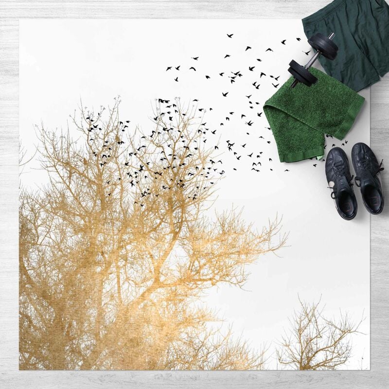 

Alfombras vinílicas - Flock Of Birds In Front Of Golden Tree - Cuadrado 1:1 Dimensión LxA: 80cm x 80cm