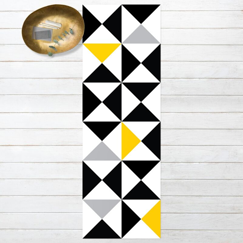 

Alfombras vinílicas - Geometrical Pattern Big Triangles Touch of Yellow - Panorámico Dimensión LxA: 180cm x 60cm