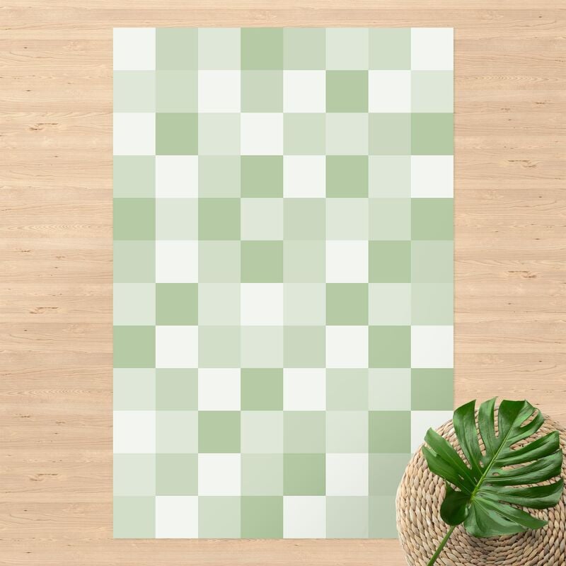 

Alfombras vinílicas - Geometrical Pattern Colourful Chessboard Green - Alto 3:2 Dimensión LxA: 150cm x 100cm