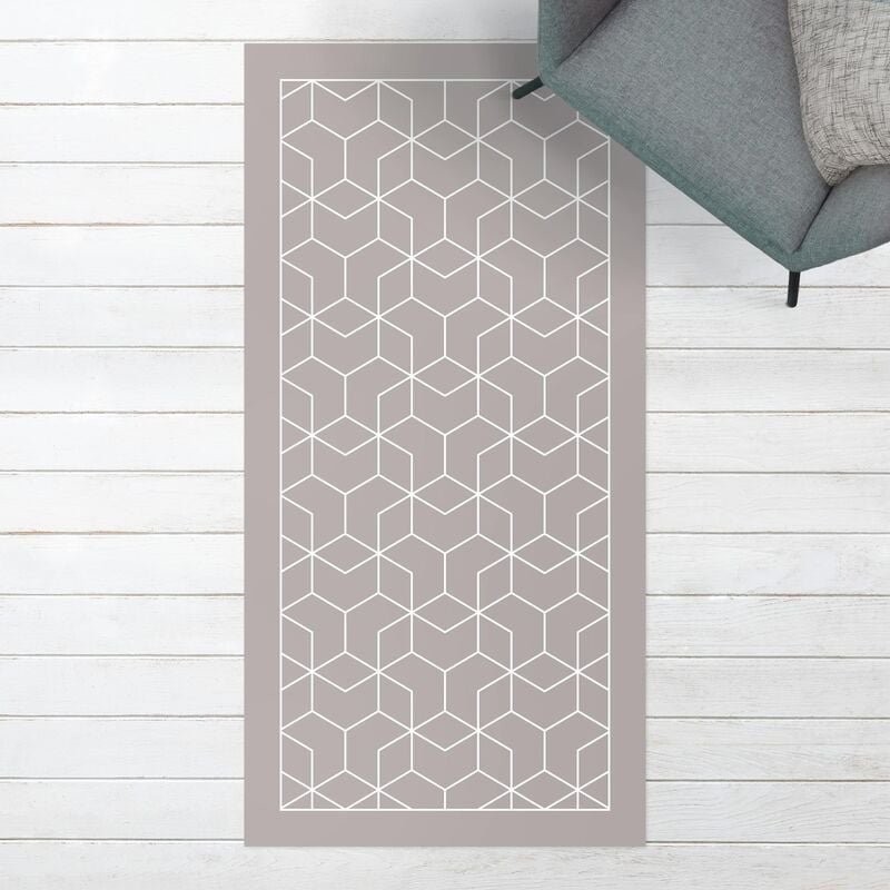 

Alfombras vinílicas - Geometrical Pattern Intertwined Hexagons With Frame - Alto 2:1 Dimensión LxA: 260cm x 130cm