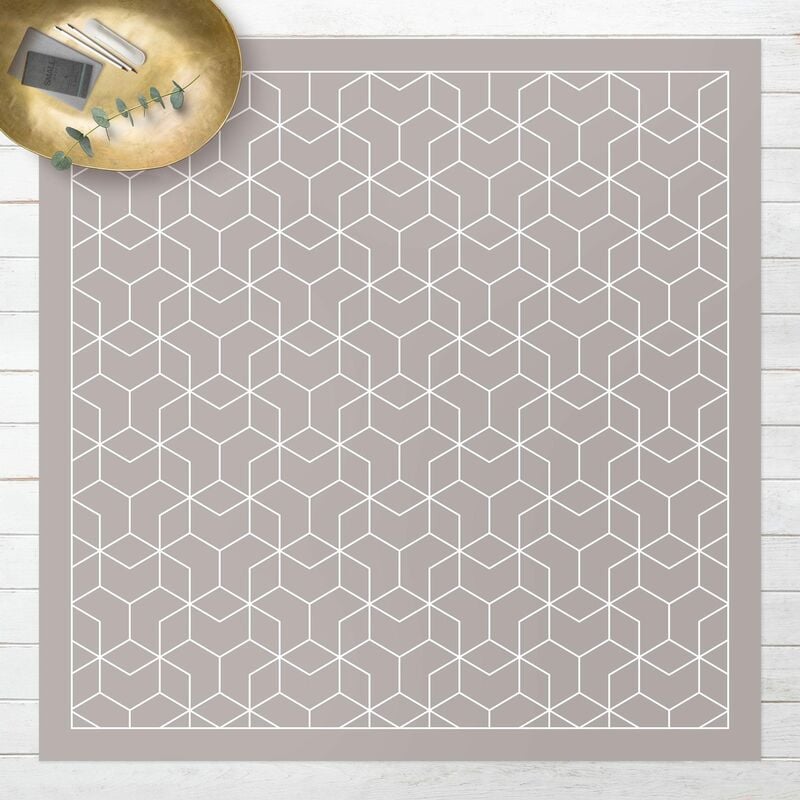 

Alfombras vinílicas - Geometrical Pattern Intertwined Hexagons With Frame - Cuadrado 1:1 Dimensión LxA: 60cm x 60cm